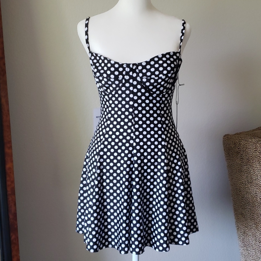 NORMA KAMALI Underwire Swim Dress Polkadot